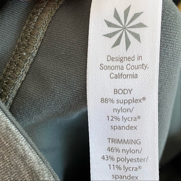 Athleta Colorblock Revelation Tight Sz S Small Jasper Green/Luminous Green - Picture 4 of 8